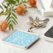 Porte-clés Motif Zèbre Bleu (Côté)