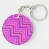 Porte-clés Motif zigzag à rayures roses (Dos)