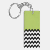 Porte-clés Motif Zigzag noir et blanc, Chevron, Vert (Devant gauche)