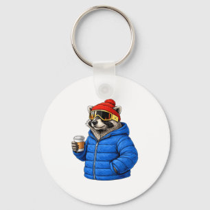 Porte-clés Motifs animaux raton laveur après ski shirt ski