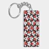 Porte-clés Motifs de fleurs blanches rouges mignons (Devant gauche)