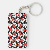 Porte-clés Motifs de fleurs blanches rouges mignons (Dos)
