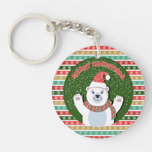 Porte-clés Motifs de Noël avec ours en peluche