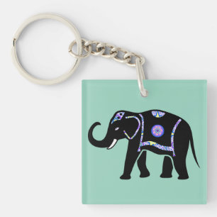 Porte-clés Motifs décoratifs abstraits d'éléphant animal