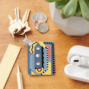 Porte-clés Motifs géométriques Jazz Pochoir Art Déco Vintage