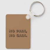 Porte-clés Motivation GYM Texte personnalisé et Brown léger (Verso)