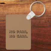 Porte-clés Motivation GYM Texte personnalisé et Brown léger (Verso)