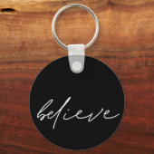 Porte-clés Motivational Believe manuscrit blanc Script (Recto)