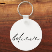 Porte-clés Motivational Believe manuscrit noir Script (Recto)