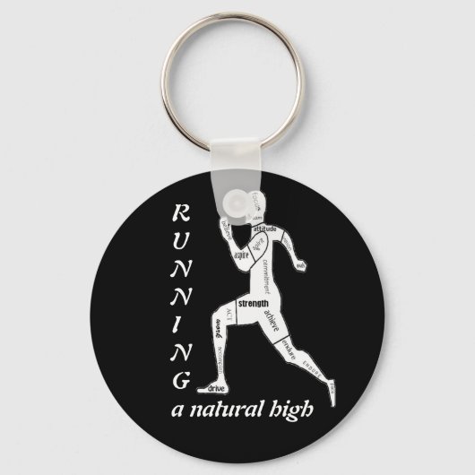 Porte-clés Motivational Words, Running - a Natural High (Recto)