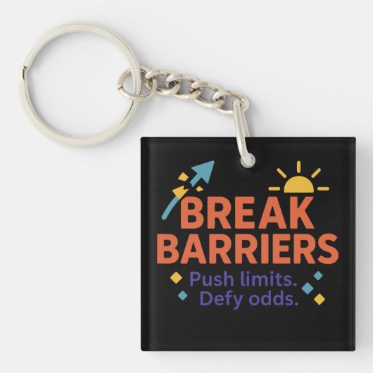 Porte-clés motivationnel Briser les barrières (Devant)