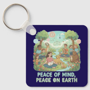 Porte-clés Motivationnel Paix d'Esprit, Paix sur Terre Design