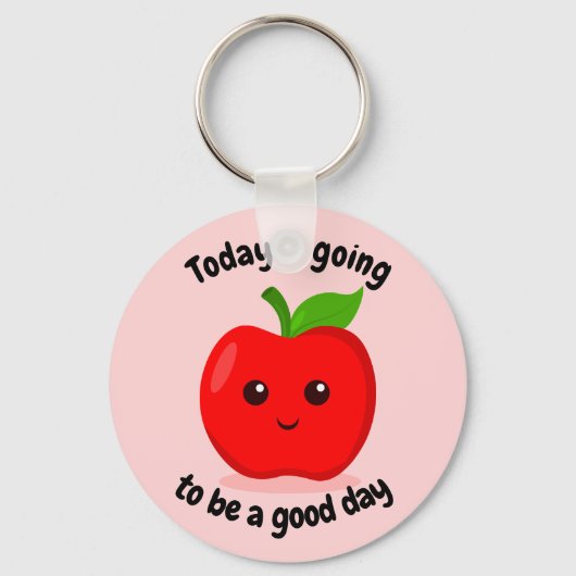 Porte-clés Motivationnelle Positive Cute Kawaii Apple (Recto)