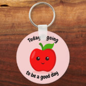 Porte-clés Motivationnelle Positive Cute Kawaii Apple (Recto)