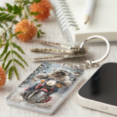 Porte-clés Moto à chiens Havanais Noël (Devant droit)