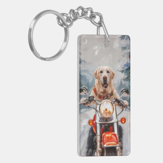 Porte-clés Moto à chiens Labrador Noël (Devant gauche)