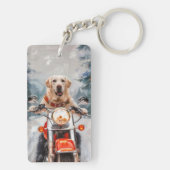 Porte-clés Moto à chiens Labrador Noël (Dos)