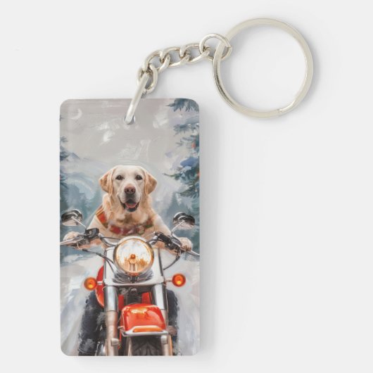 Porte-clés Moto à chiens Labrador Noël (Dos)