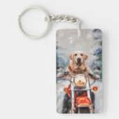 Porte-clés Moto à chiens Labrador Noël (Devant)