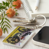 Porte-clés Moto de cru d'aquarelle (Devant droit)