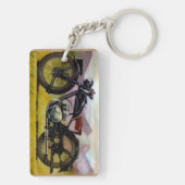 Porte-clés Moto de cru d'aquarelle (Dos)