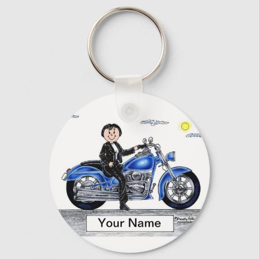 Porte-clés Moto - Dessin féminin (Recto)