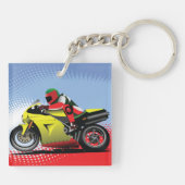 Porte-clés moto jaune (Dos)