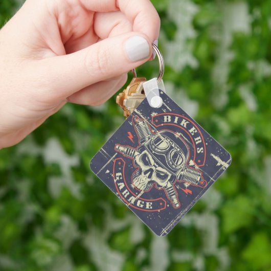 Porte-clés Moto Retro Grunge (main)