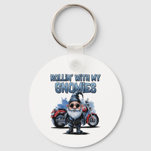 Porte-clés moto « Rouler avec mes gnomes » (Verso)