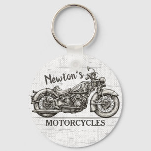 Porte-clés Moto vintage NOM personnalisé Garage de moto
