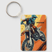 Porte-clés Motocross de nom personnalisé (Recto)