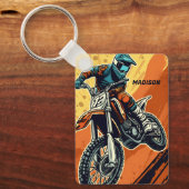 Porte-clés Motocross de nom personnalisé (Recto)