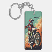 Porte-clés Motocross de nom personnalisé (Devant gauche)