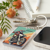 Porte-clés Motocross de nom personnalisé (Devant droit)