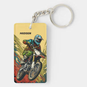 Porte-clés Motocross de nom personnalisé