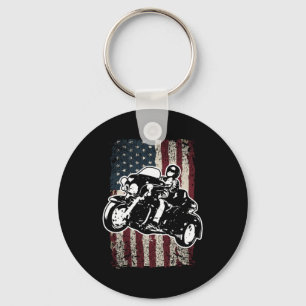 Porte-clés Motocycliste American Flag
