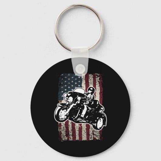 Porte-clés Motocycliste American Flag (Recto)