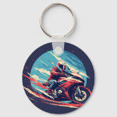 Porte-clés Motocycliste en course (Verso)