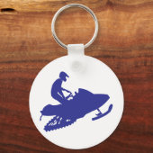 Porte-clés Motoneige/Motoneige bleu marine (Recto)