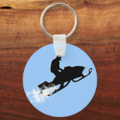 Porte-clés motoneige. piste en poudre. (Recto)