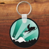 Porte-clés motoneige. pthalo. cercle. (Recto)