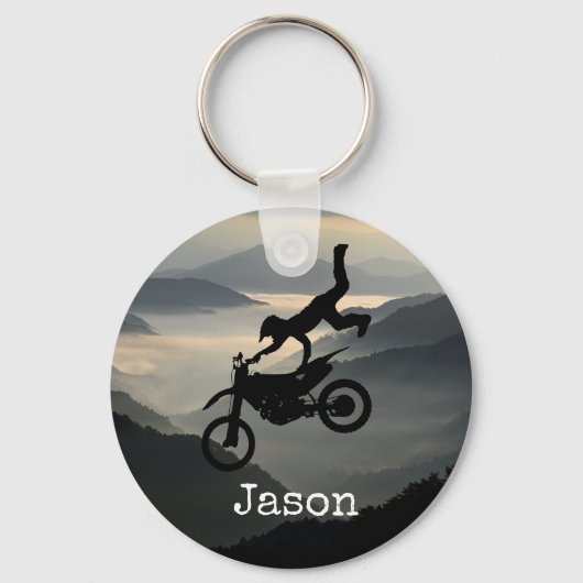 Porte-clés Motorcross Motorcycle Mountains Keychain Gift (Recto)