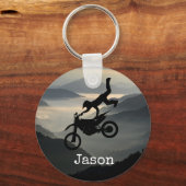 Porte-clés Motorcross Motorcycle Mountains Keychain Gift (Recto)