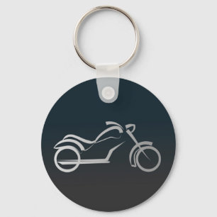 Porte-clés Motorcyclette Silver Black Sleek Outline