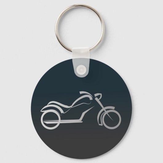 Porte-clés Motorcyclette Silver Black Sleek Outline (Recto)