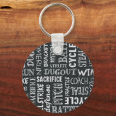 Porte-clés Mots de tableau de baseball (Recto)