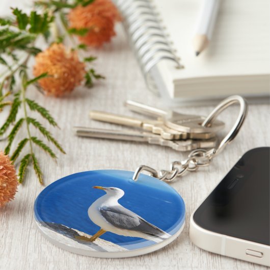 Porte-clés Mouette à la plage (Devant droit)