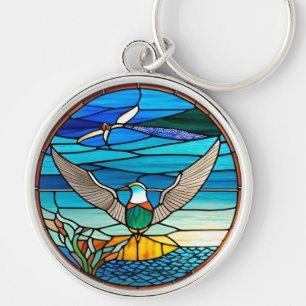 Porte-clés Mouette au-dessus de l'océan