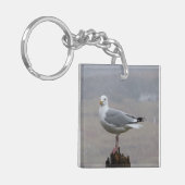 Porte-clés Mouette Élégante Debout Unique Côtière (Devant gauche)