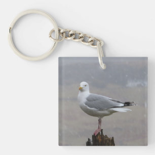 Porte-clés Mouette Élégante Debout Unique Côtière